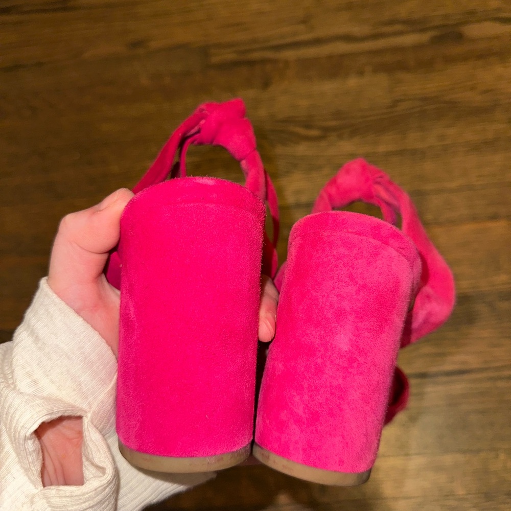 Cole Haan Women's Kaycee Knotted Fuschia Pink Block Heel Sandals VALENTINES - Picture 6 of 6